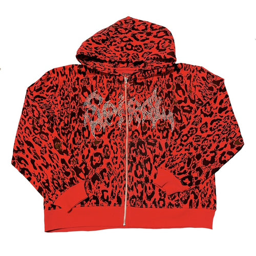 Leopard Rhinestone Hoodie