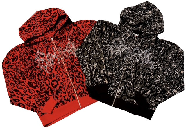 Leopard Rhinestone Hoodie